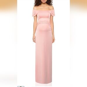 BlackCherry Strapless Pink Maxi Dress